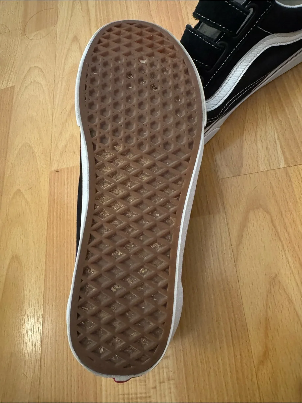 Vans Old School Black and White Velcro Skate Sneakers Men’s 9 Women’s 10.5 - Picture 7 of 8